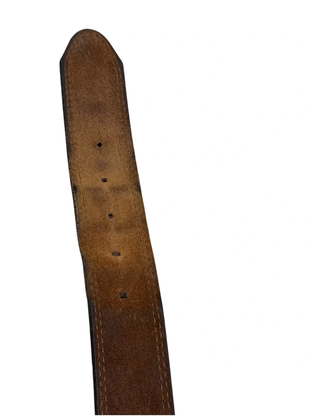 Red Wing Brown Leather Belt Size 44 Solid Brass